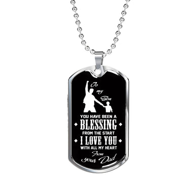 Father Son Quotes Heart Necklace From Papa Birthday Gifts, Christmas Gifts Luxu